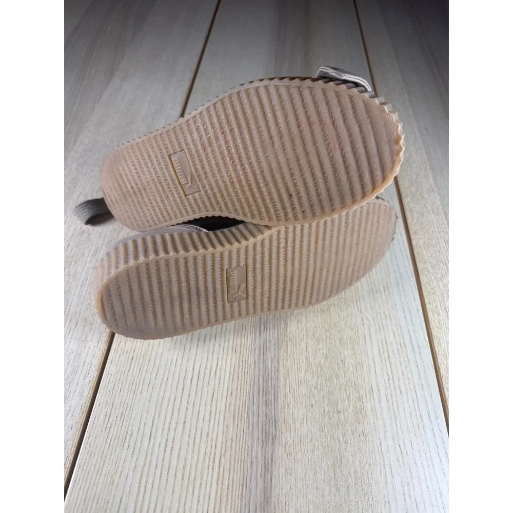 Fenty Puma by Rihanna Creeper Bow Sandal Beige‎ Leather Lace Up Platform